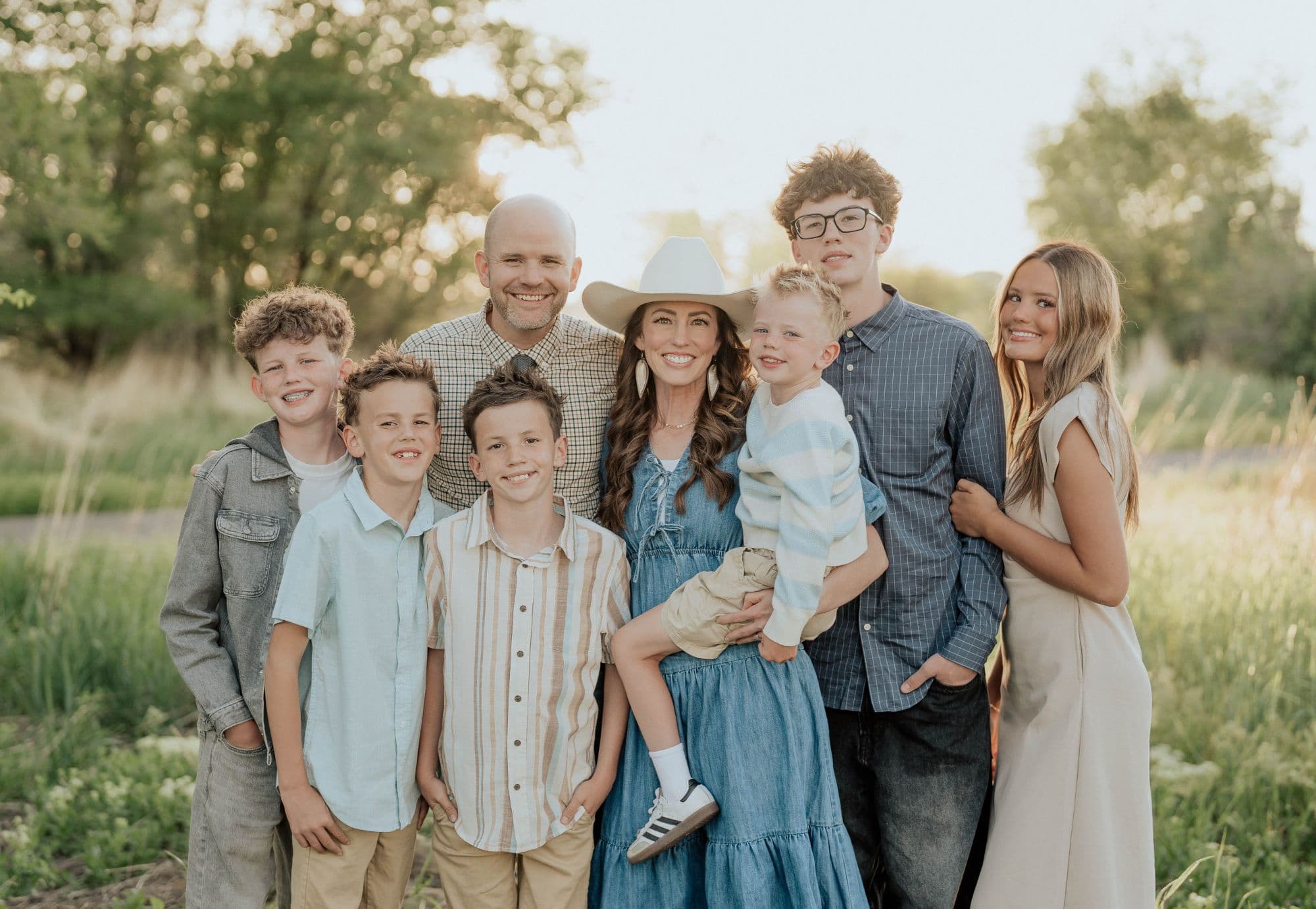 Dr. Chad Anderson of Blinc Eyecare in Lehi with his wife and six children